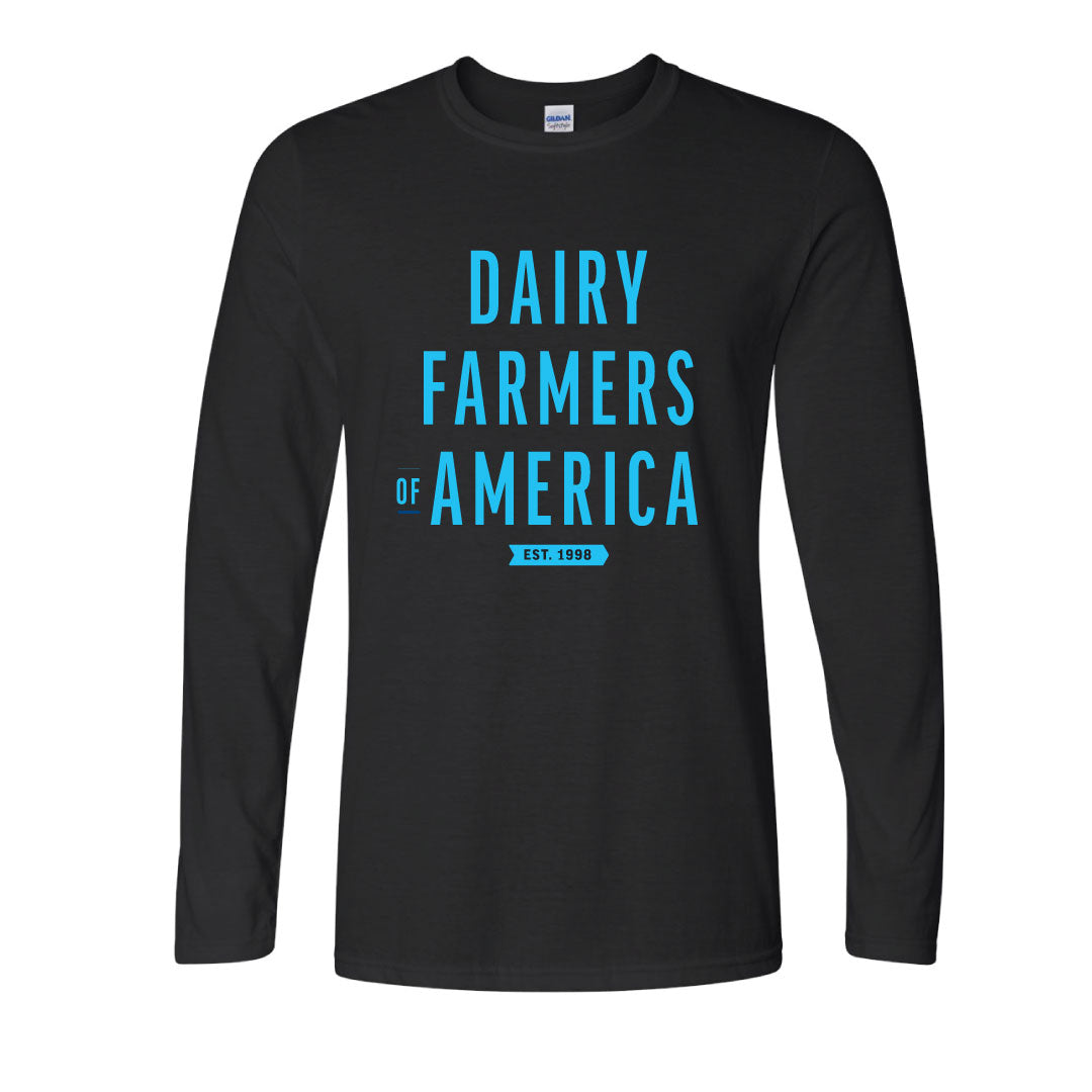 Long Sleeve "Dairy Farmers of America: Est 1998-T-Shirts_ Black/Visionary Blue