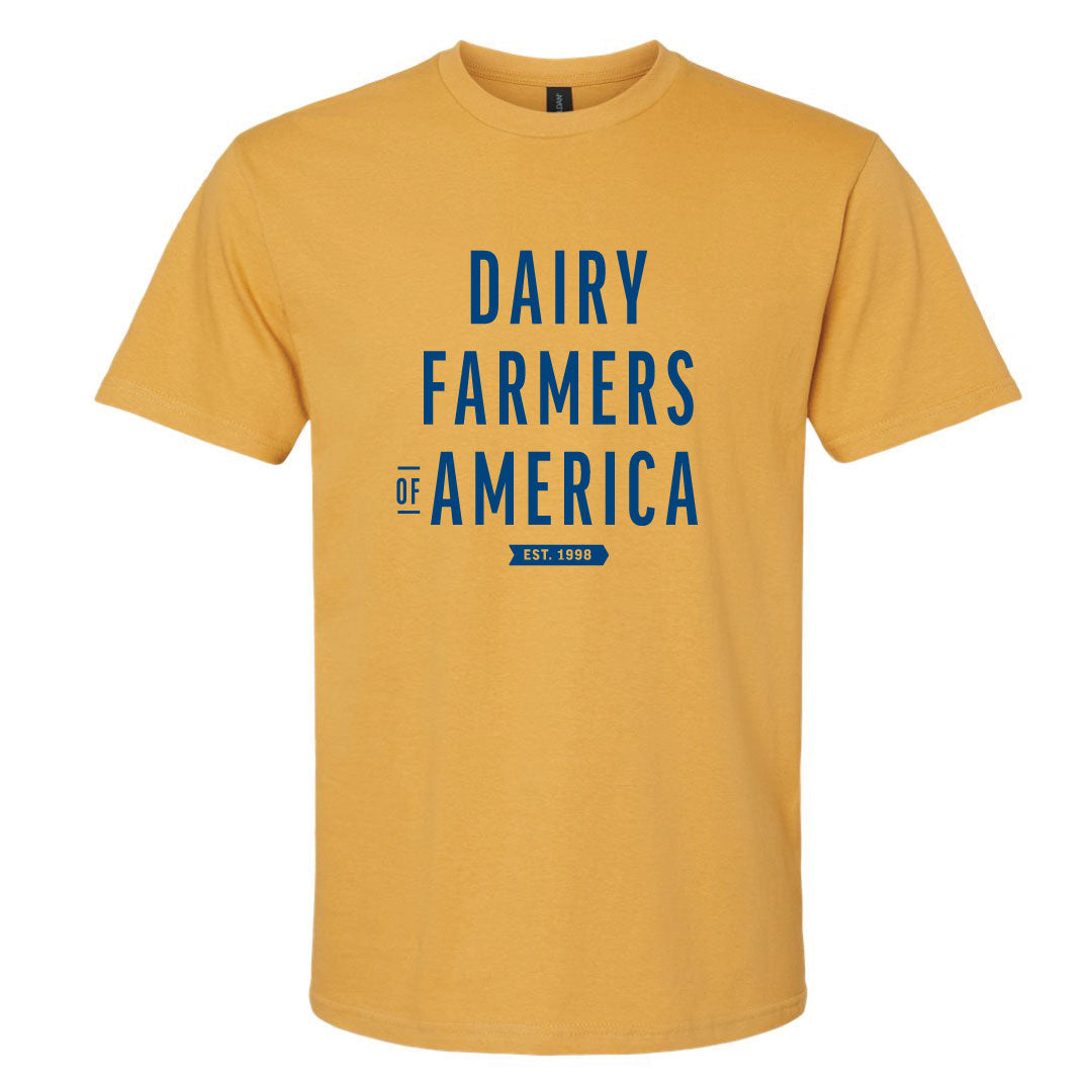 Dairy Farmers of America: Est 1998-T-Shirts_ Mustard with Navy