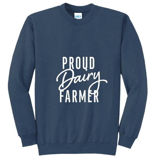 "Proud dairy farmer" crewneck sweatshirt