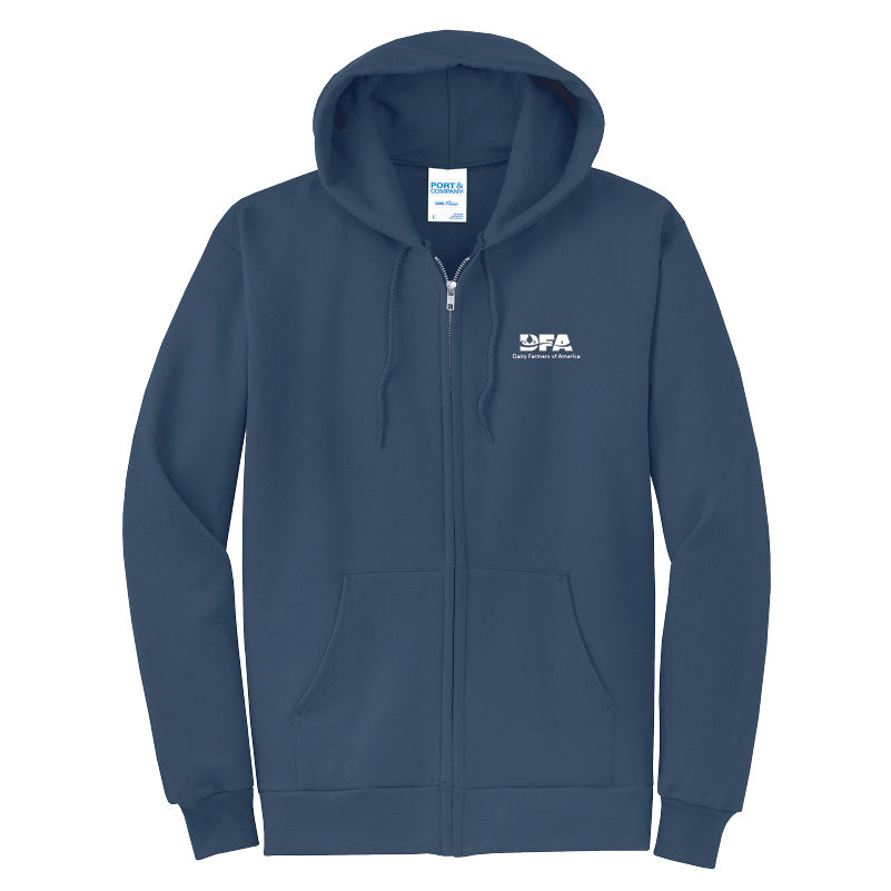 "Proud dairy farmer" full-zip sweatshirt hoodie