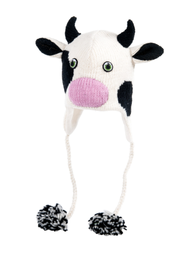 Cow knit beanie for kids