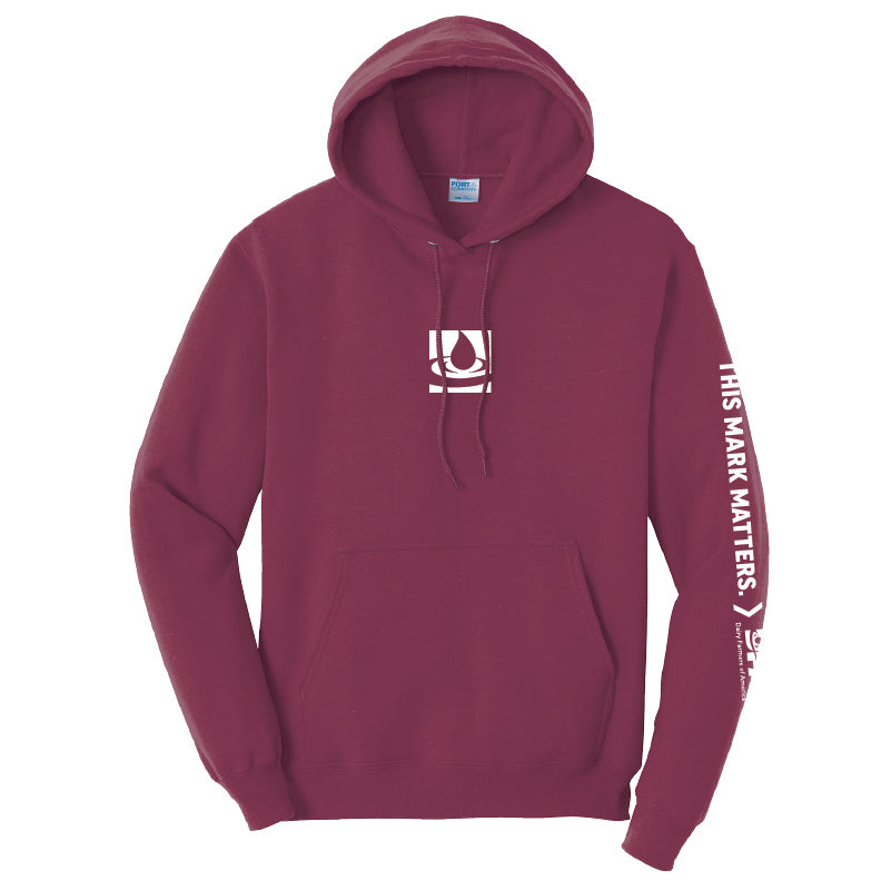 Milk drop + "This mark matters" sweatshirt hoodie