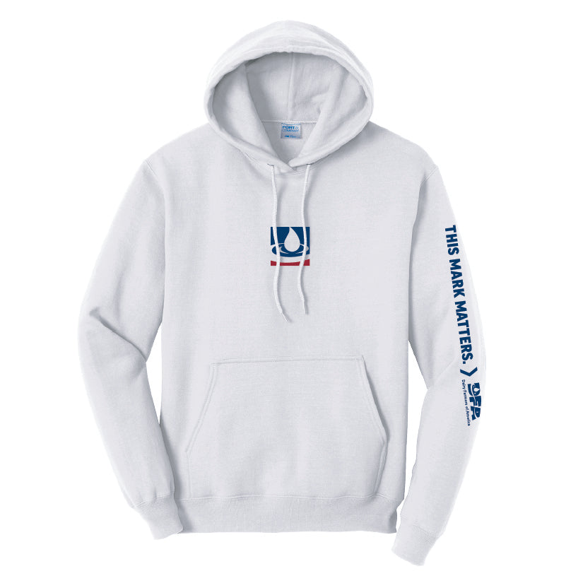 Milk drop + "This mark matters" sweatshirt hoodie