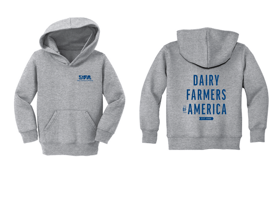 "DAIRY FARMERS OF AMERICA, est. 1998" toddler sweatshirt hoodie