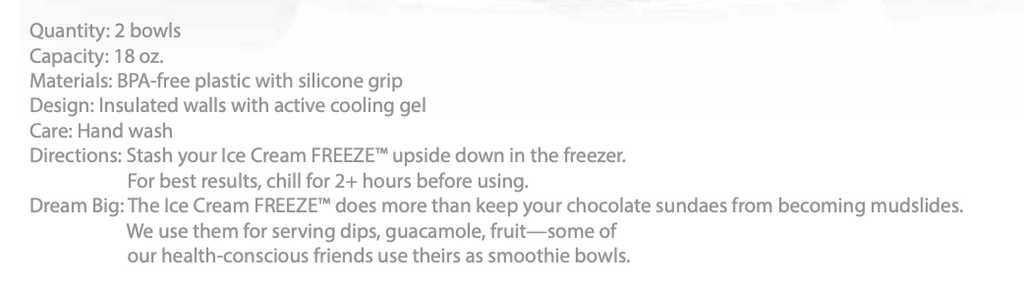 FREEZE Ice Cream Bowls