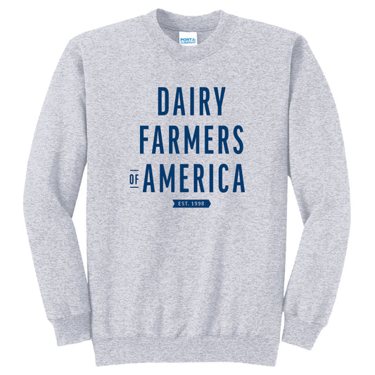 "Dairy Farmers of America est. 1998" crewneck sweatshirt - ASH GREY