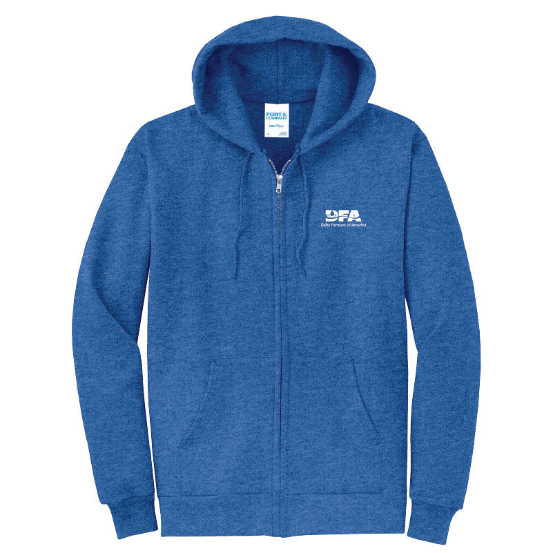 "Dairy Farmers of America est. 1998" full-zip sweatshirt hoodie
