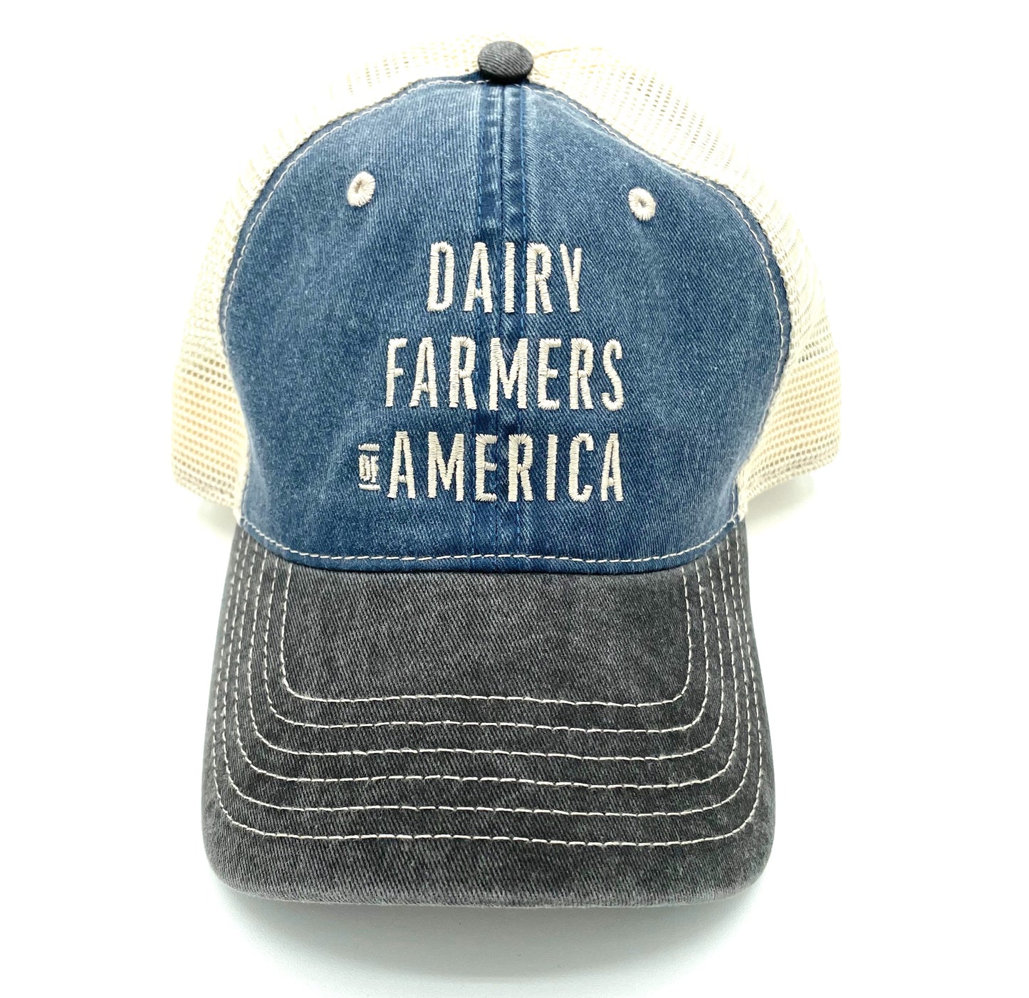 "Dairy Farmers of America, est. 1998" washed trucker mesh cap