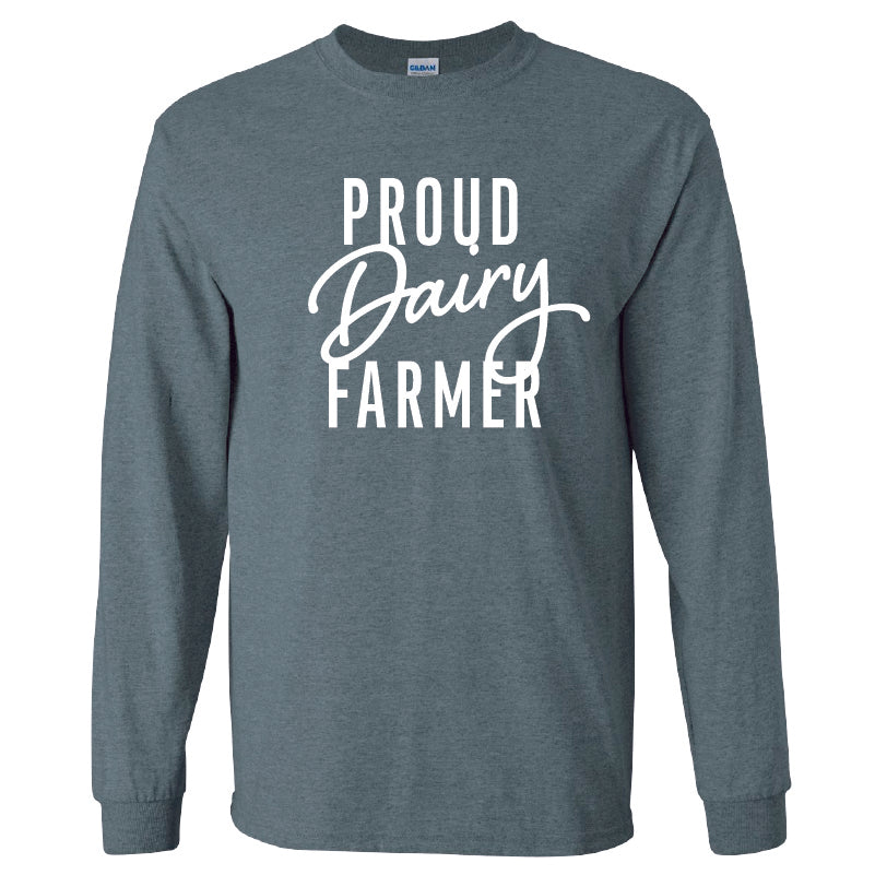 "Proud dairy farmer" long-sleeve t-shirt