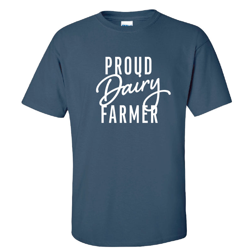 "Proud dairy farmer" short-sleeve t-shirt