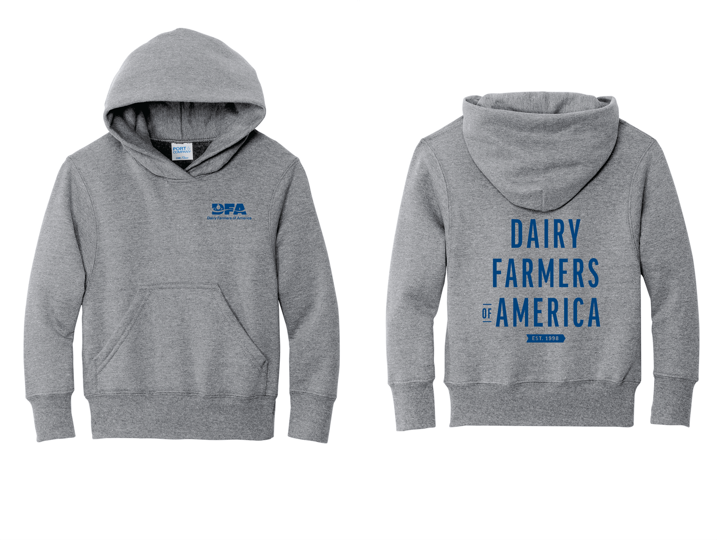 "DAIRY FARMERS OF AMERICA, est. 1998" youth sweatshirt hoodie