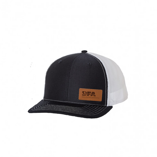 Leather patch baseball hat